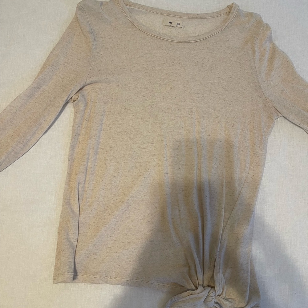 Madewell Beige Long Sleeve Tee